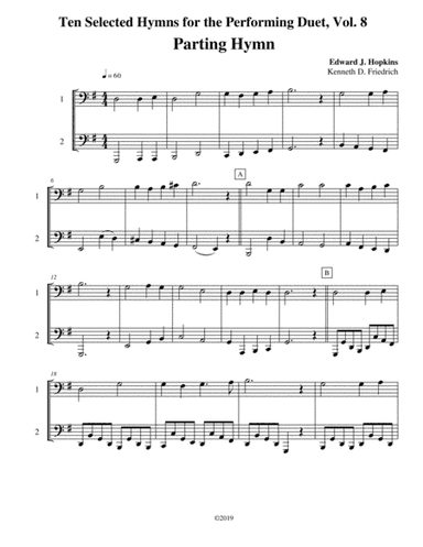 Ten Selected Hymns for the Performing Duet, Vol. 8 - trombone (euphonium) and bass trombone (tuba) (arr. Kenneth D. Friedrich)