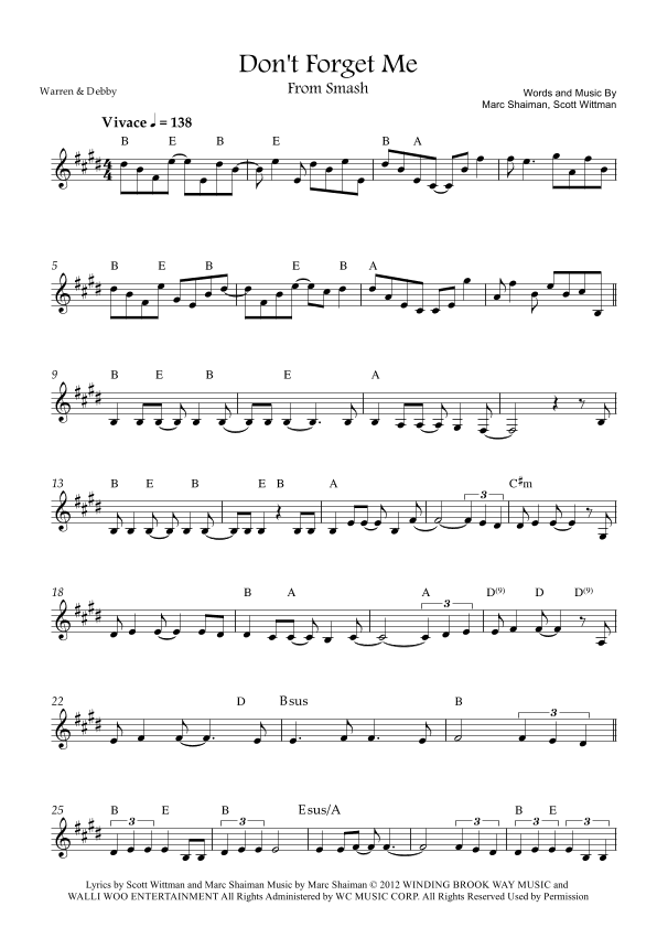 Don't Forget Me (arr. Warren & Debby)