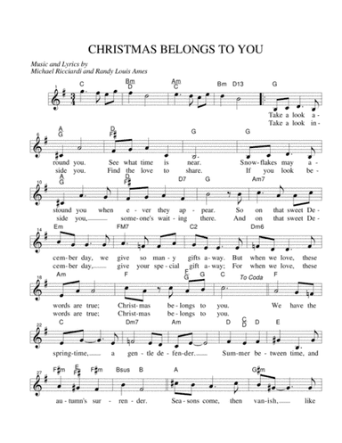 CHRISTMAS BELONGS TO YOU