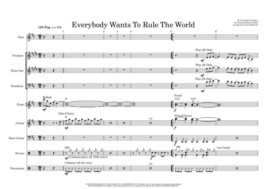 Everybody Wants To Rule The World (arr. Daryl McKenzie)