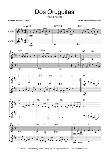 Dos Oruguitas (arr. Tiago Cordeiro)