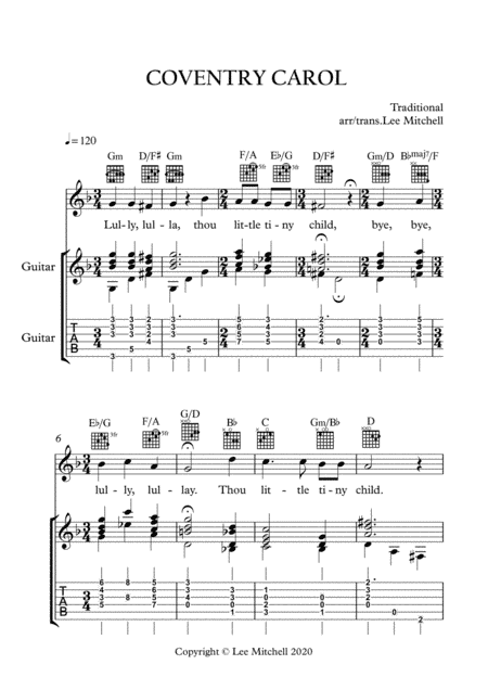 COVENTARY CAROL (arr. Lee Mitchell)