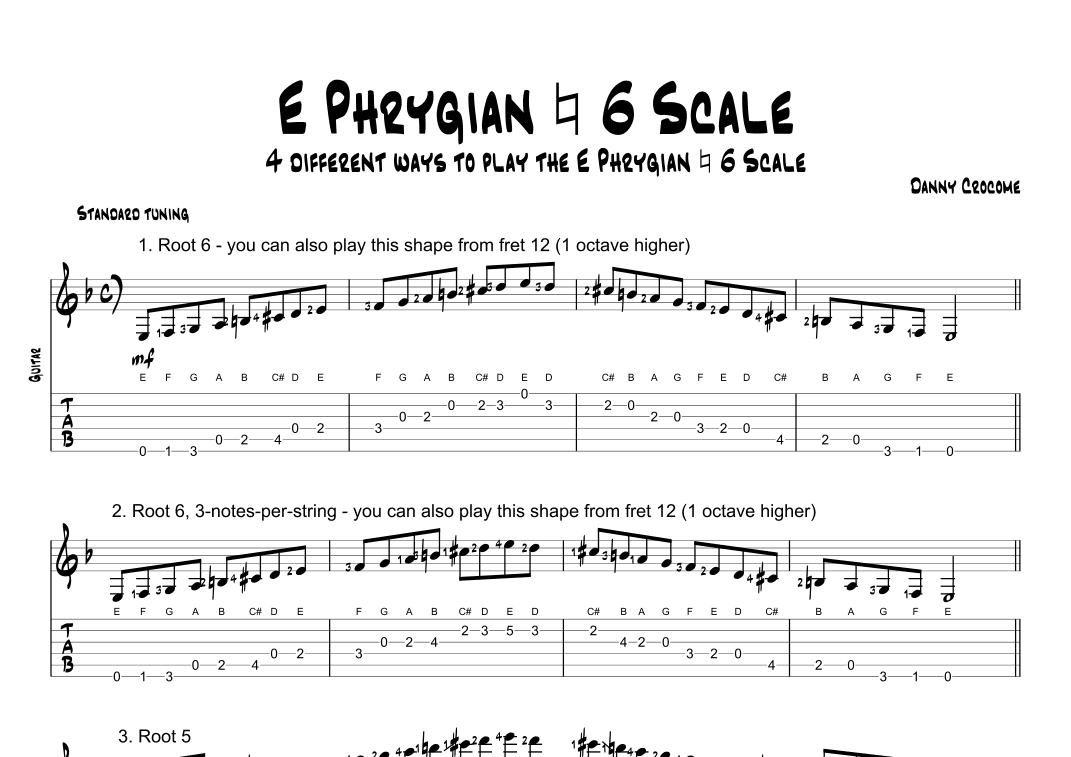 E Phrygian Natural 6 Scale (4 Ways to Play)