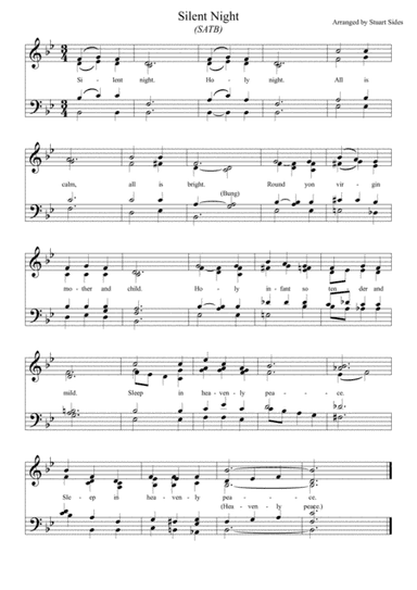 Silent Night - SATB - slow light a cappella jazz - Stuart Sides (arr. Stuart Sides)