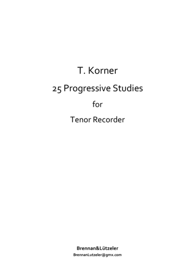 25 Progressive Studies For Recorders In C (Treble Clef) (arr. B. Brennan)