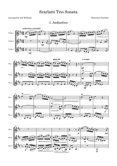 Three Sonatas by Scarlatti (arr. Joe Williams)