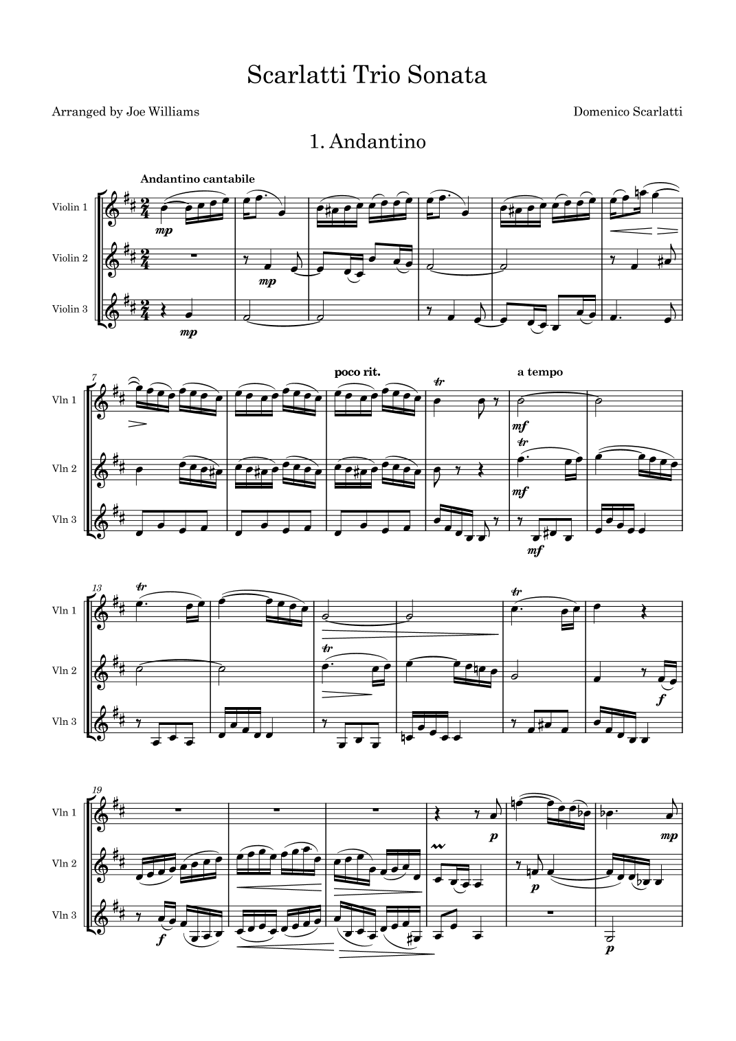 Three Sonatas by Scarlatti (arr. Joe Williams)