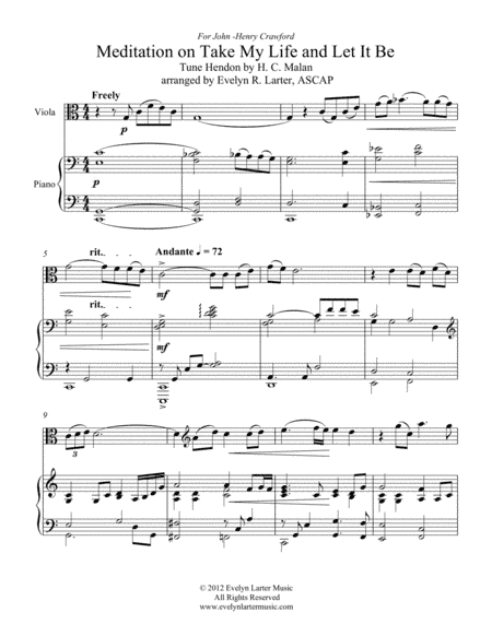 Meditation On Take My Life And Let It Be (arr. Evelyn Larter Music)