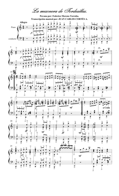 La Mesonera de Tordesillas. Pavana por: Federico Moreno Torroba. (arr. Juan Carlos Cortés Aguirre)