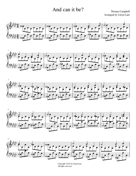And can it be? (arr. Lloyd T. Lam)