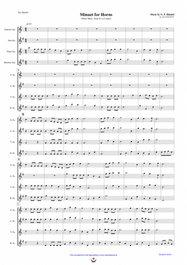 Menuet for Horns (Water Music) (arr. Josef STASTNY)