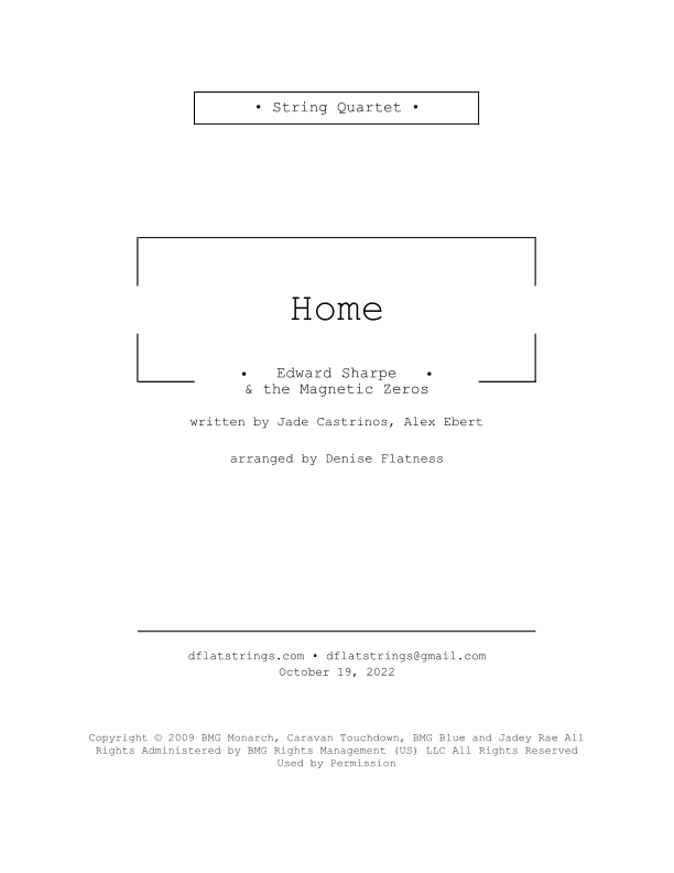 Home (arr. Denise Flatness)