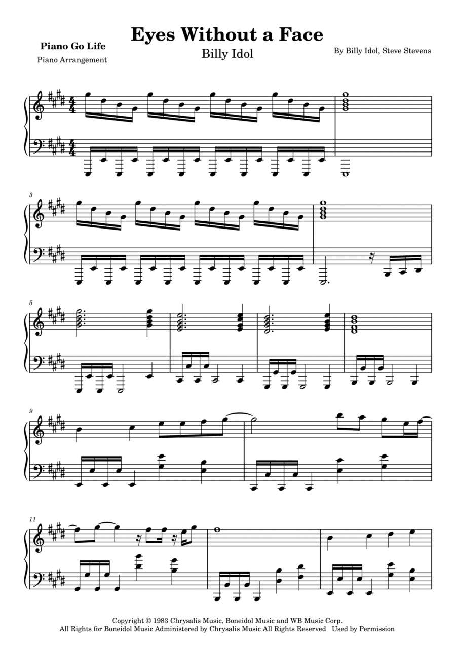 Eyes Without A Face (arr. Piano Go Life)