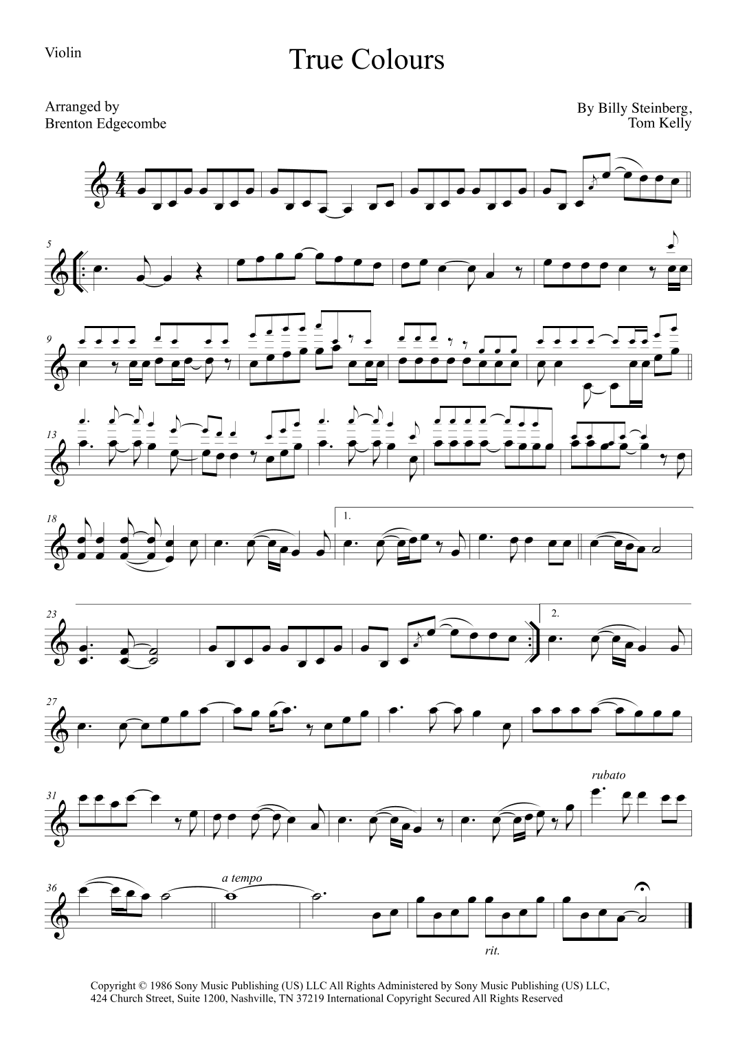 True Colors (arr. Adelaide String Duo)