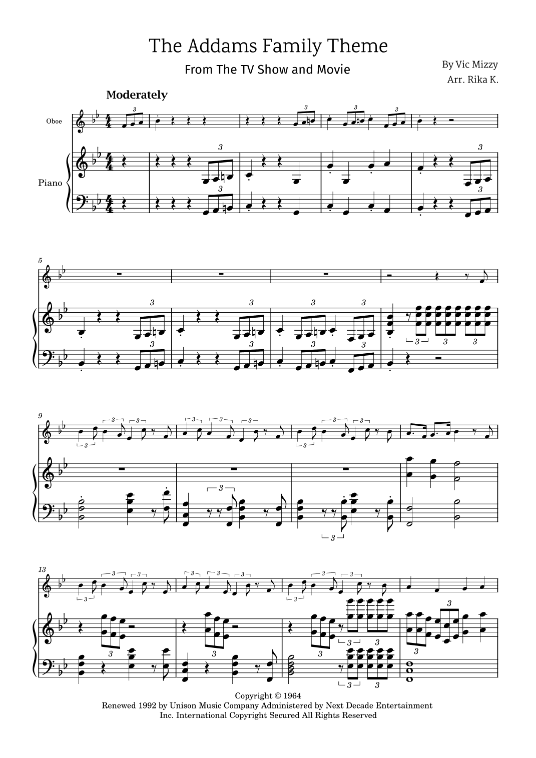 Addams Family Theme (arr. Rika K.)