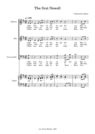 The first Nowell (arr. Nicola Sfredda)