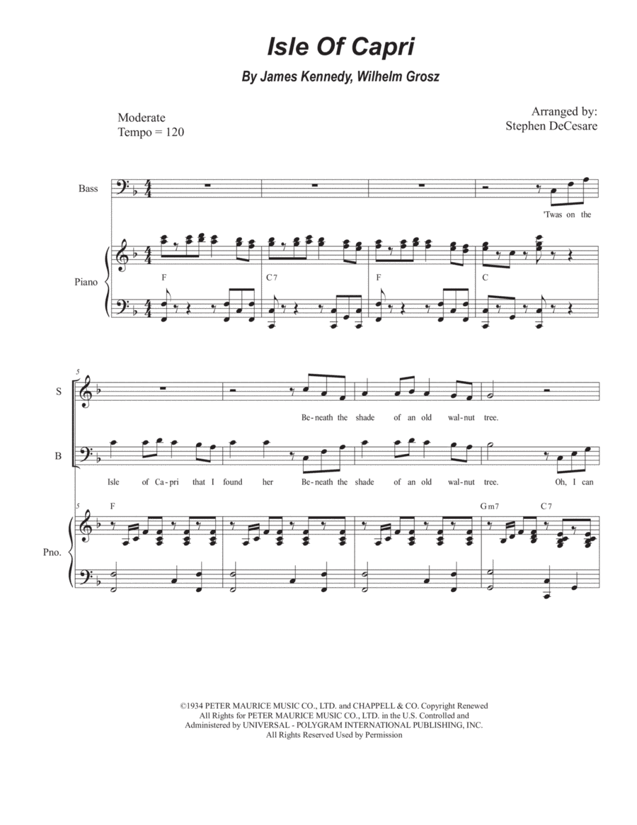 Isle Of Capri (arr. Stephen DeCesare)