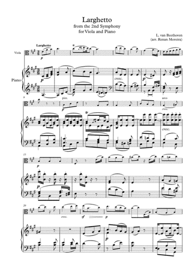Beethoven - Larghetto for Viola and Piano (arr. G. Moreira)