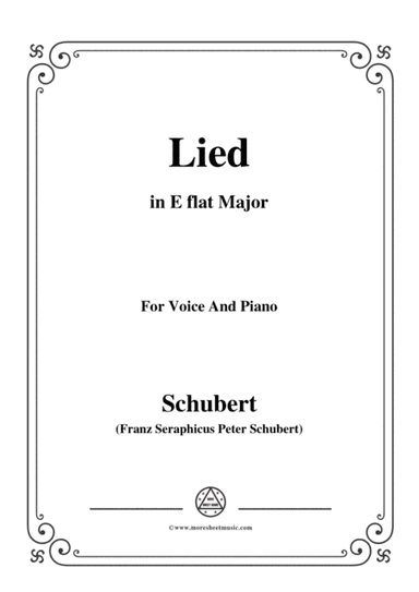 Schubert-Lied,in E flat Major,for Voice&Piano (arr. MSM)
