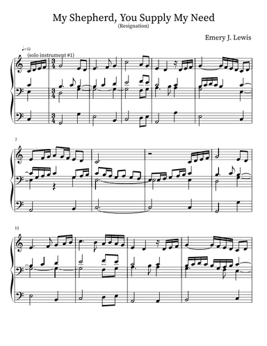 My Shepherd, You Supply My Need (Resignation) (arr. Emery J. Lewis)