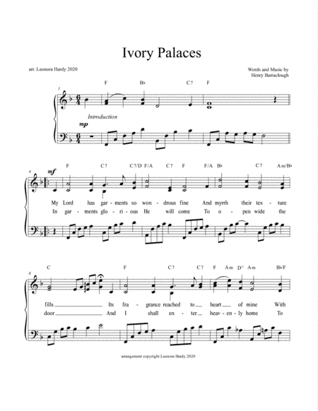 Ivory Palaces (arr. Leonora Hardy)