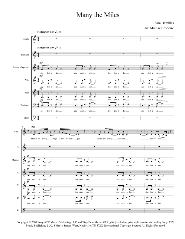 Many The Miles (arr. Michael Coderre)