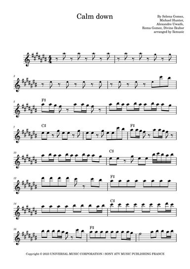 Calm Down (arr. Lkmusic)
