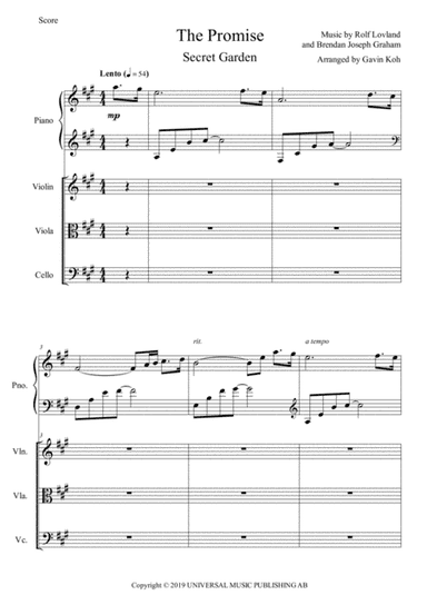 The Promise (arr. Gavin Koh)