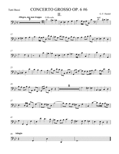 Concerto Grosso Op. 6 #6 Movement II (arr. theupperstaff.com)