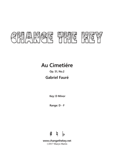 Au Cimetiere - D Minor (arr. Change the Key)