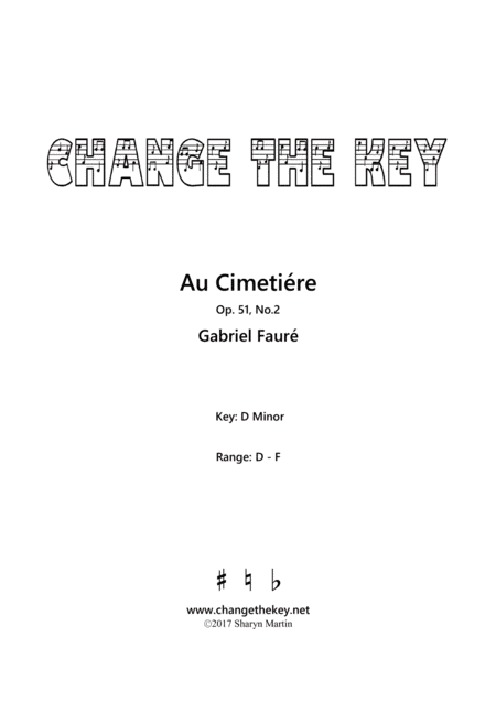Au Cimetiere - D Minor (arr. Change the Key)