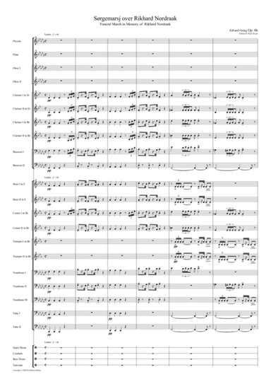 Grieg: Funeral March for Rikhard Nordraak (Grieg's Military Band version) (arr. Roar Kvam)