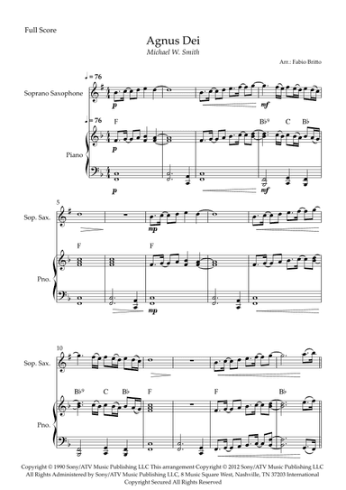 Agnus Dei (arr. Fabio Britto)