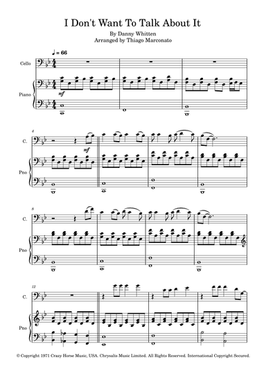 I Don't Want To Talk About It (arr. Thiago Marconato)