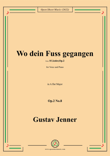 Jenner-Wo dein Fuss gegangen,in A flat Major,Op.2 No.8 (arr. OSM Press)