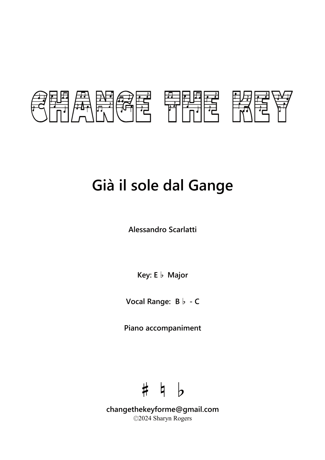 Gia il sole dal Gange - Eb Major (arr. Change the Key)