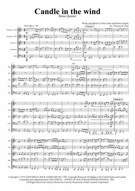 Candle In The Wind (arr. Thomas H. Graf)