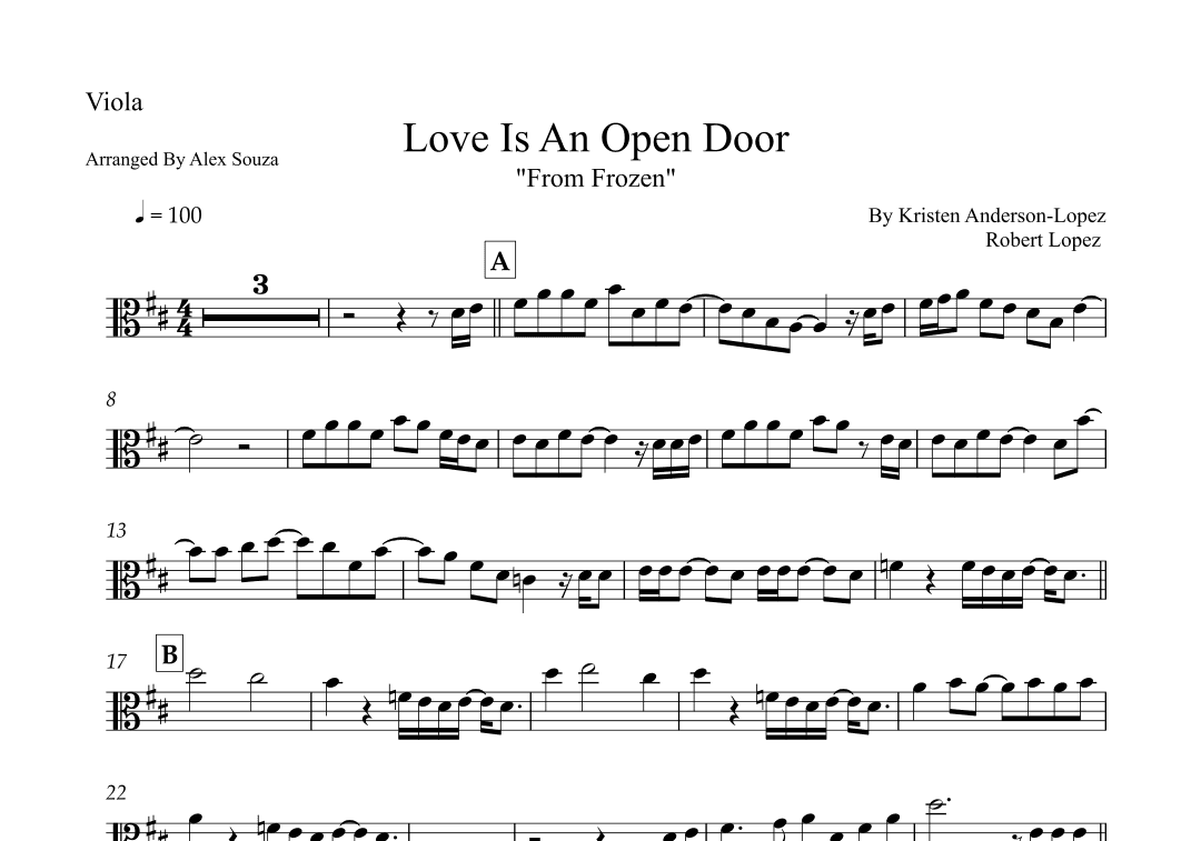Love Is An Open Door (arr. Alex Souza)