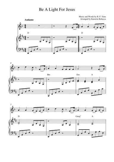 Be A Light For Jesus (arr. Kaiserin Rebecca)