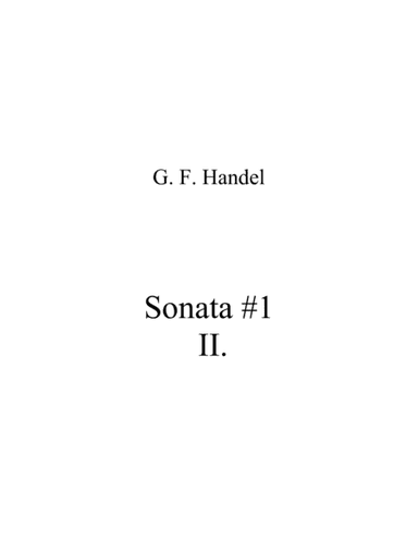 Sonata #1 Movement 2 (arr. Nick Lacanski)