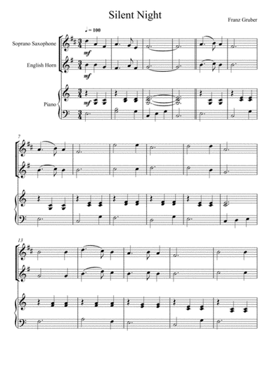 Franz Gruber - Silent Night (Soprano Saxophone and English Horn Duet) (arr. André Laitano)