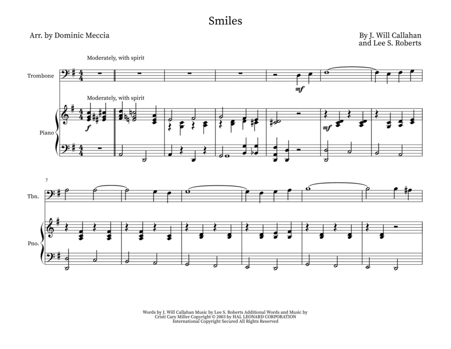 Smiles (arr. Dominic Meccia)