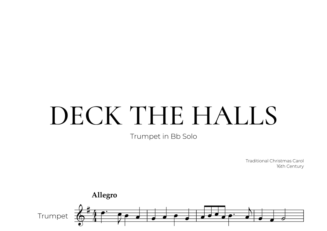 Deck The Halls (Trumpet Solo) - Christmas Carol (arr. Pedro Merendi)