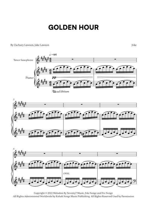 Golden Hour (arr. Cadenza Editions)