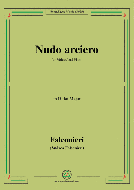 Falconieri-Nudo arciero,in D flat Major,for Voice and Piano (arr. MSM)