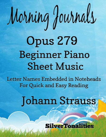 Morning Journals Waltz Opus 279 Beginner Piano Sheet Music (arr. SilverTonalities)