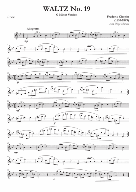Waltz No. 19 in A Minor for Oboe and Piano (arr. Diego Marani)