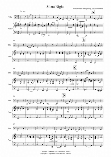 Silent Night for Tuba and Piano (arr. David Burndrett)