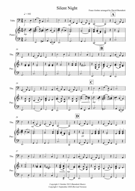 Silent Night for Tuba and Piano (arr. David Burndrett)