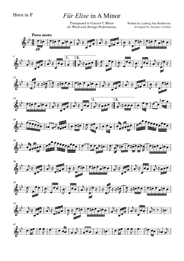 Fur Elise (arr. Zachary Corbett)